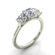 Bague de fiançailles 0.90 carat or blanc diamant naturel rond Maria